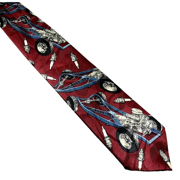 Home Improvement TV Tie Car Frame Mechanic Spark Plug Tire Racing Engine Red USA - Picture 4 of 10